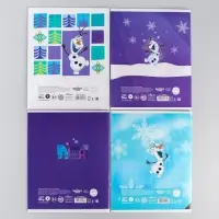 Тетрадь в линейку 12 листов, 5 видов МИКС, обложка мелованный картон, &laquo;Холодное сердце&raquo;