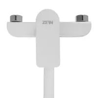 Смеситель для ванны ZEIN Z3415, картридж 35 мм, с душевым набором, цинк, белый/хром
