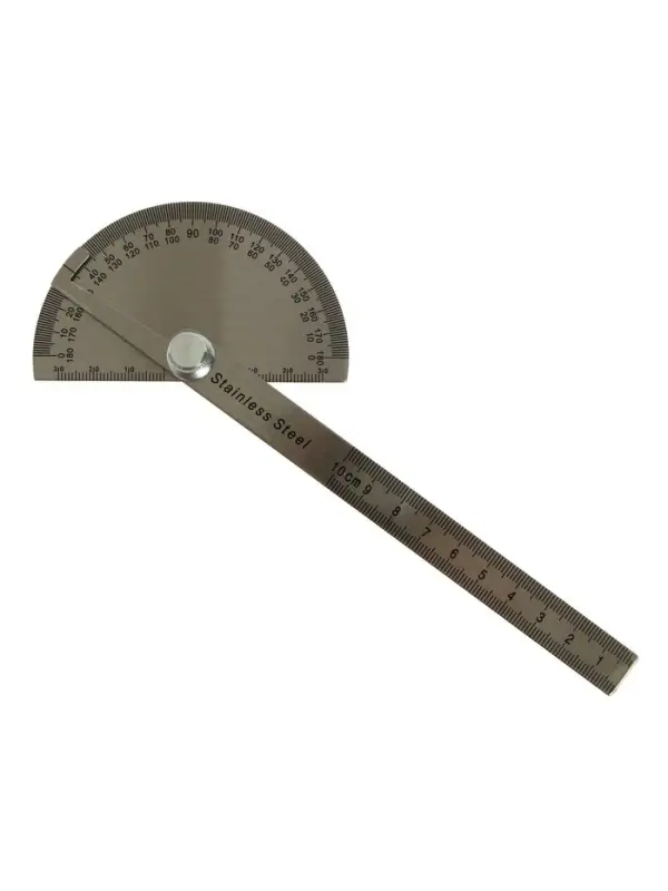 Линейка-транспортир, 10 см, нержавеющая сталь