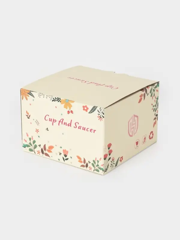 Чайная пара "Зайка в цветах"  блюдце 14х2 см, чашка 12х9х6,5 см