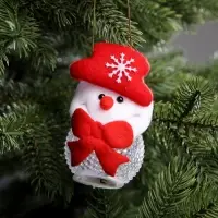 Ёлочная игрушка &laquo;Снеговик&raquo;, 10 см, от батареек, свечение мульти (RGB)