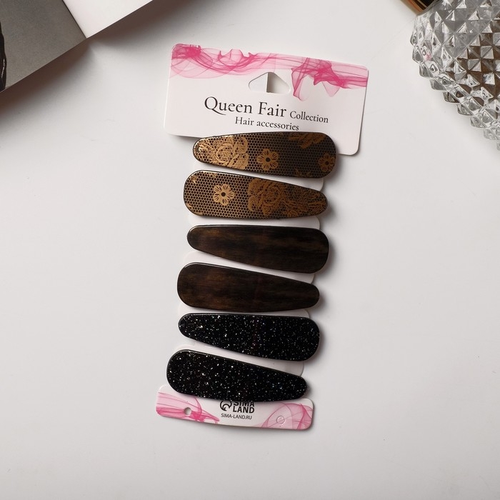 Невидимка для волос  Невидимка для волос "Герти" (набор 6 шт) цветы сетка, 5,5 см