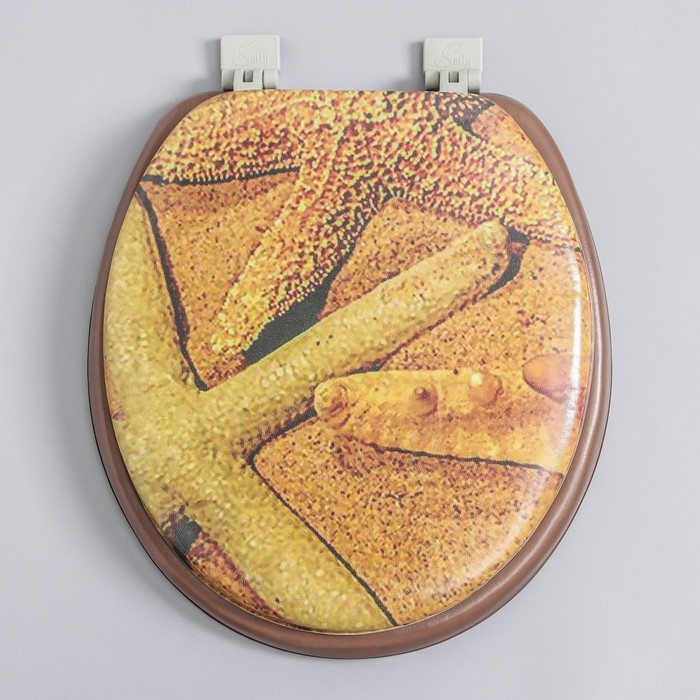 Сиденье для унитаза с крышкой, мягкое, коричневое, МИКС Сиденье для унитаза с крышкой, мягкое, коричневое, МИКС