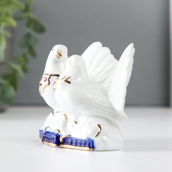 Сувенир керамика Сувенир керамика "2 воркующих голубя" со стразами 8х11х4,5 см