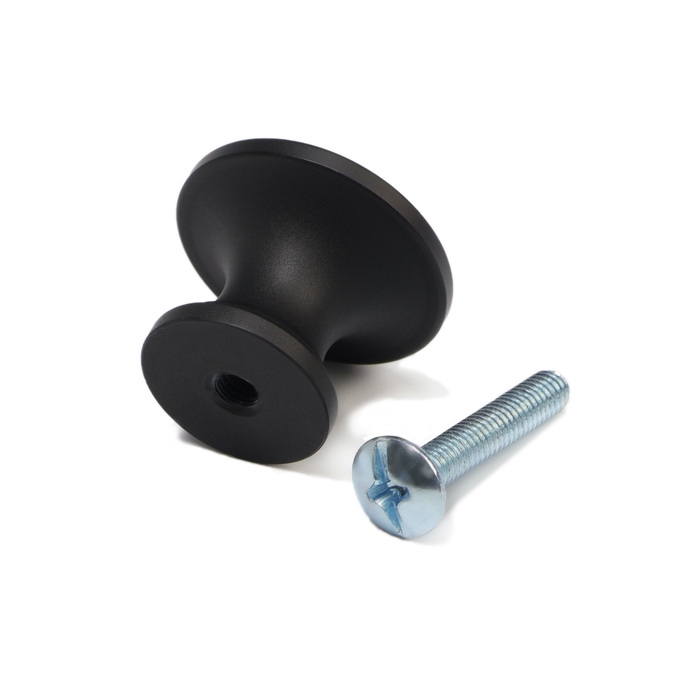 Ручка-кнопка CAPPIO RK148, d=24 мм, цвет черный, 8 шт.