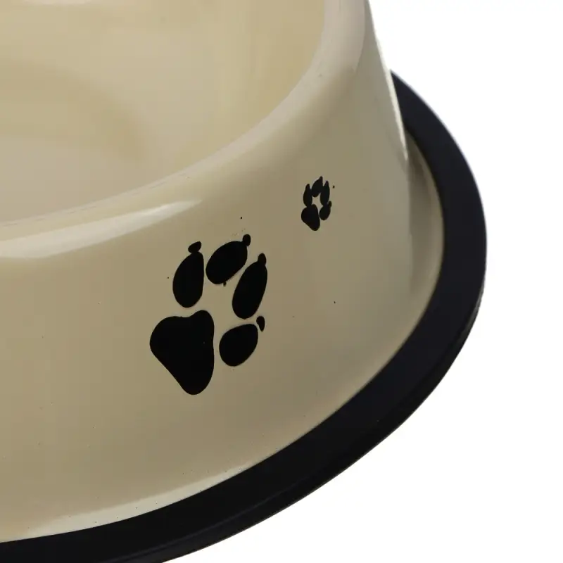 VETTA Миска металлическая бежевая, антискользящая, 17,5х4 см, 300 мл