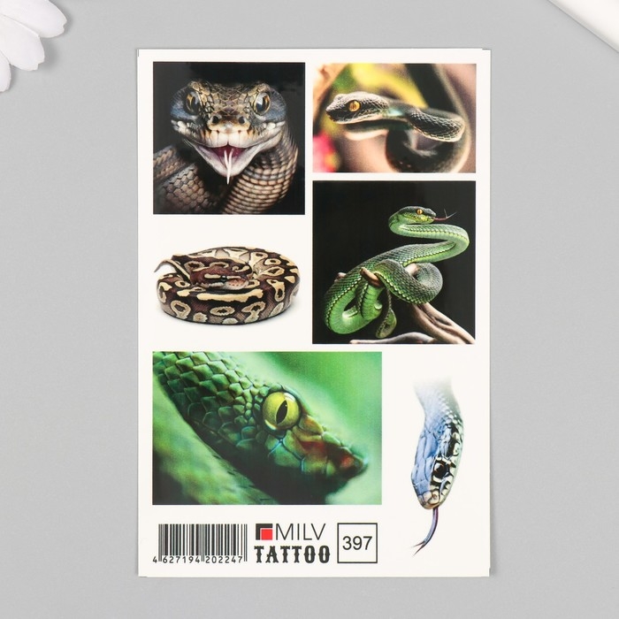 Новогодня татуировка на тело Новогодня татуировка на тело "Змеи" 10х15 см