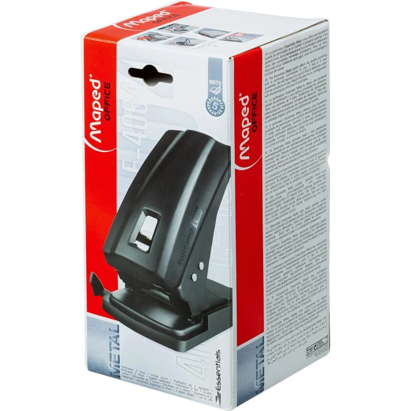 Дырокол Maped ESSENTIALS METAL до 60-70 листов,металл,черный,406411