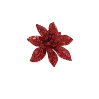 Ёлочные игрушки 6 шт. &laquo;Зимнее волшебство. Цветы пышные - блеск&raquo; пластик, 5&times;5 см, МИКС