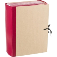 Папка архивная 120мм крафт/бумвинил 4 завязки, бордовая