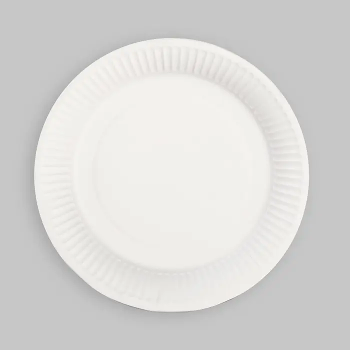 Тарелка одноразовая бумажная однотонная, зеленая, 18 см