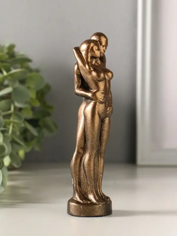 Статуэтка "Пара" 15х4 см, бронза винтаж