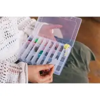 Органайзер для хранения мелочей, передвижные ячейки, 24 ячейки, 19.5&times;13.5&times;3.5 см, прозрачный