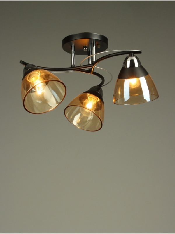 Люстра Люстра "Ирида" 3хЕ27 40Вт черно-хромовый 44х44х24 см