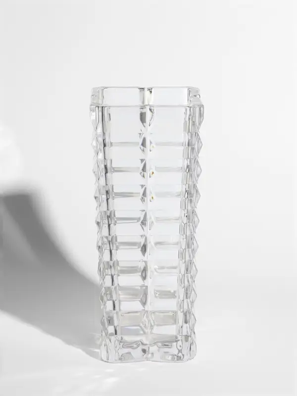 Ваза стекло настольная  Ваза стекло настольная "Эдисон" кубики, 29х12 см, прозрачный