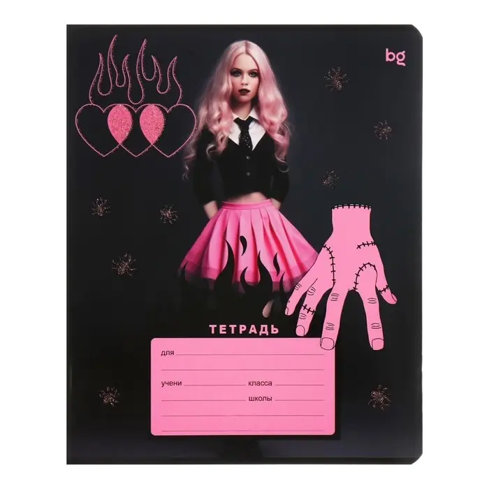 Тетрадь 12 листов в клетку, Cutie, обложка мелованный картон, МИКС