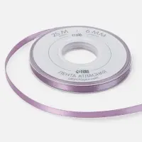 Лента атласная TEIRA, двухсторонняя, 6 мм, 25&plusmn;1 м, сиреневая №0434