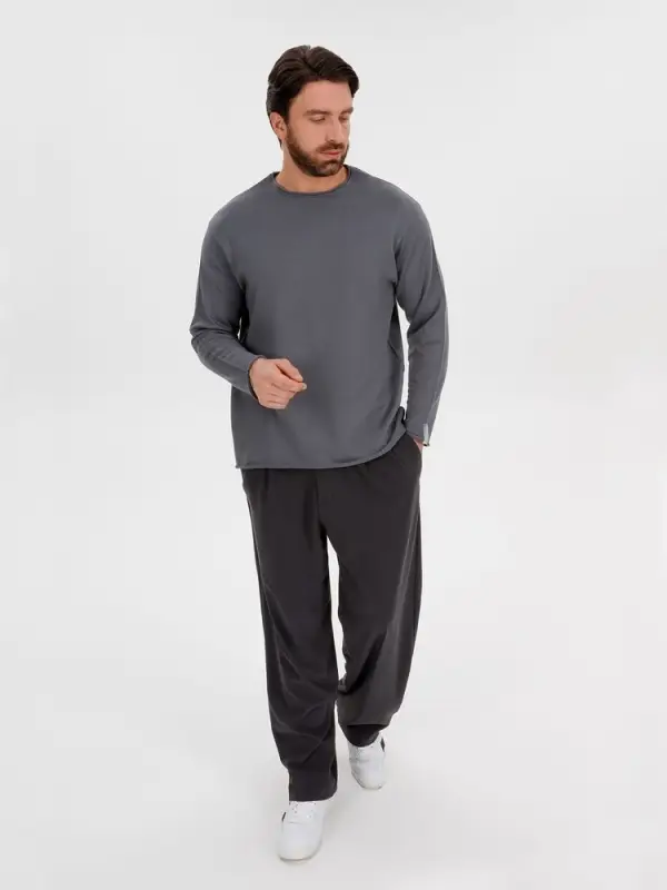 Лонгслив унисекс Siluetti Fuori, серый, размер S/M Лонгслив унисекс Siluetti Fuori, серый, размер S/M