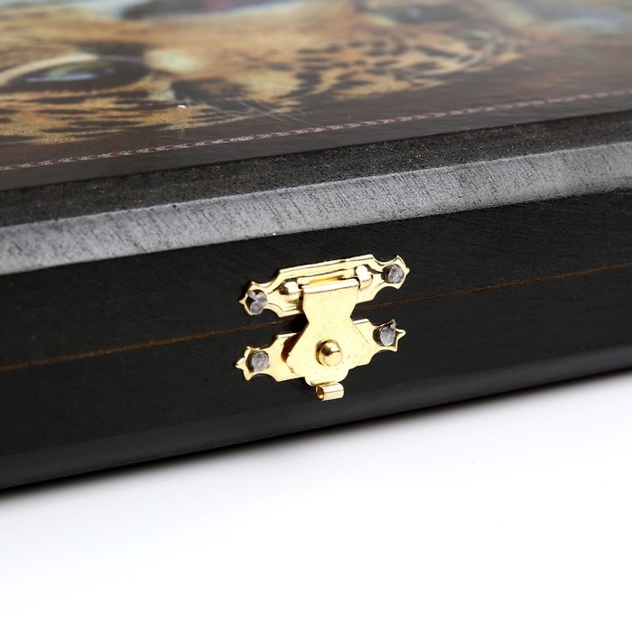 Нарды деревянные большие, настольная игра Нарды деревянные большие, настольная игра "Леопард", 40 x 40 см, с полем для игры в шашки