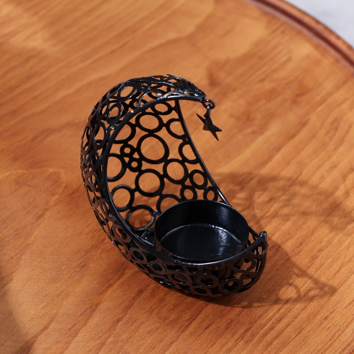 Подсвечник Подсвечник "Полумесяц", черный, 9,8х10,5 см