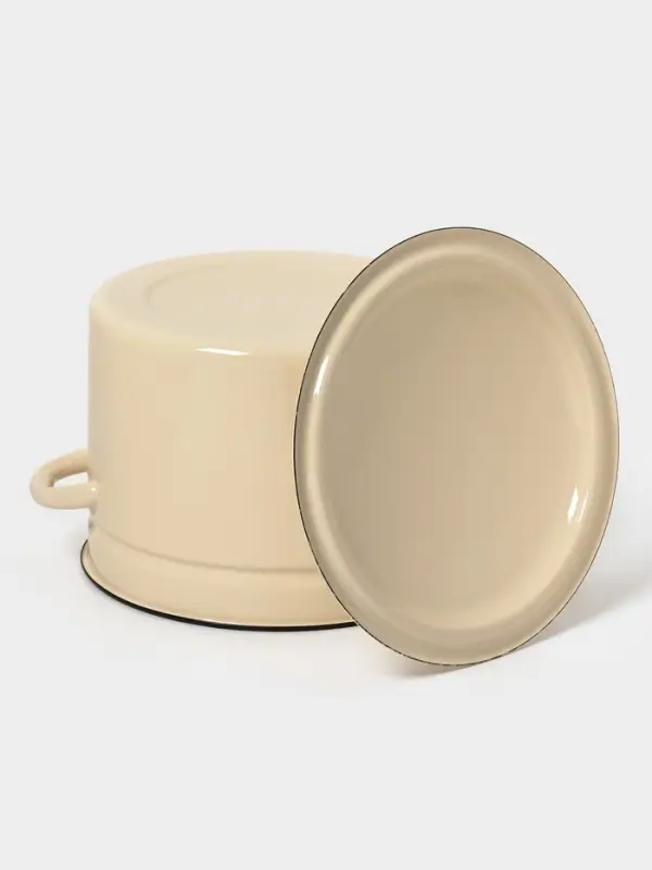 Кастр.цил.борт. 9л (слоновая)Без декора