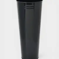 Вазон без ручек, 11 л, h=50 см, нержавеющая сталь, чёрный