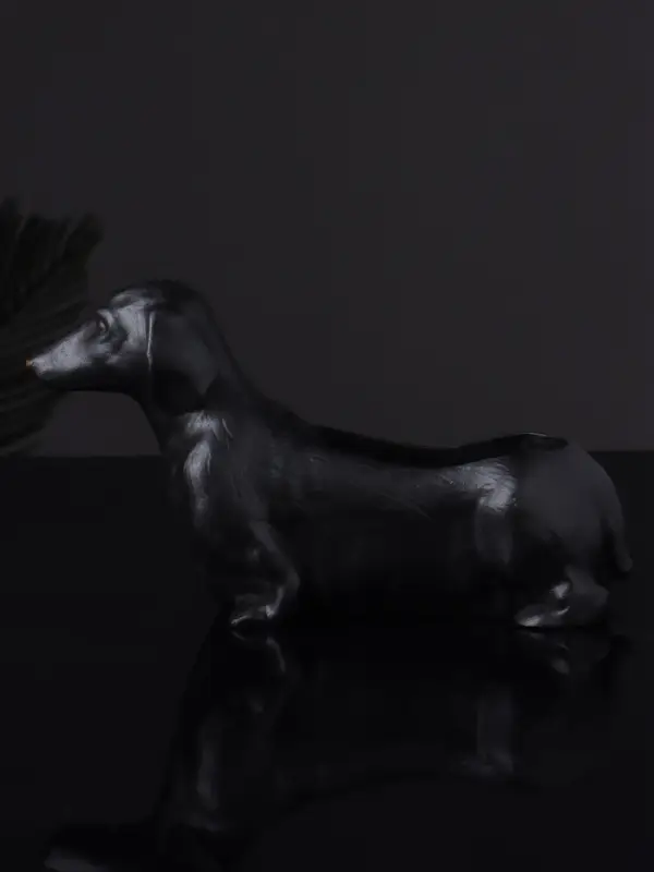 Подставка для мелочей "Такса" 16х10х6 см, черный