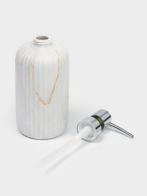 Набор для ванной "Мрамор" 4 предмета (дозатор для мыла, 2 стакана,  мыльница)