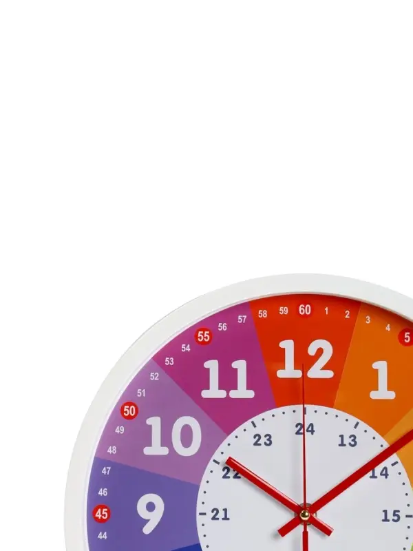 Часы настенные &laquo;Обучающие 2&raquo;, детские, плавный ход, d=30 см, белые