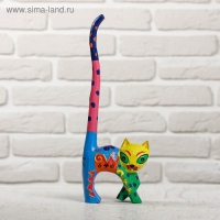 Сувенир дерево "Кошечка радужная" 11х3,5х30 см
