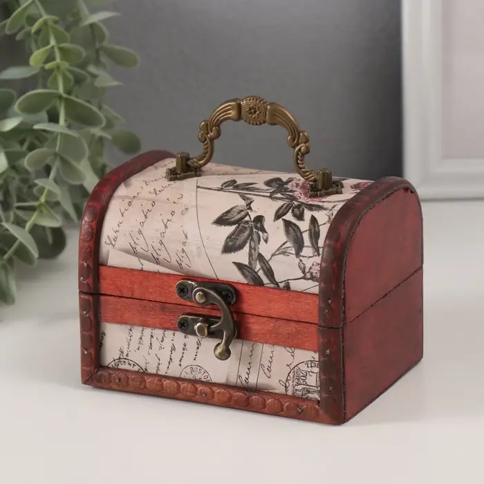 Шкатулка для украшений &laquo;Сундучок. Письма из далека&raquo;, дерево, 12&times;9&times;8.5 см