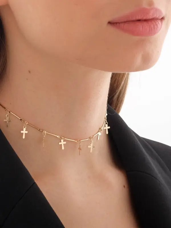 Чокер &laquo;Металлика&raquo;, крестики, цвет золото, L=30 см