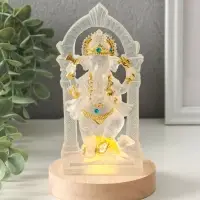 Сувенир полистоун свет "Ганеша в арке" прозрачный 10х10х18,5 см
