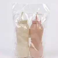 Бутылка для соуса, набор 2 шт., 350 мл, пластик, 11.5&times;5.5&times;19.5 см, розовый, жёлтый