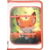 Папка для труда А4 &laquo;Лисята в лесу&raquo;, молния вокруг/откидная планка