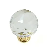 Ручка-кнопка CAPPIO "Алмаз", стеклянная, d=40 мм, 8 шт.