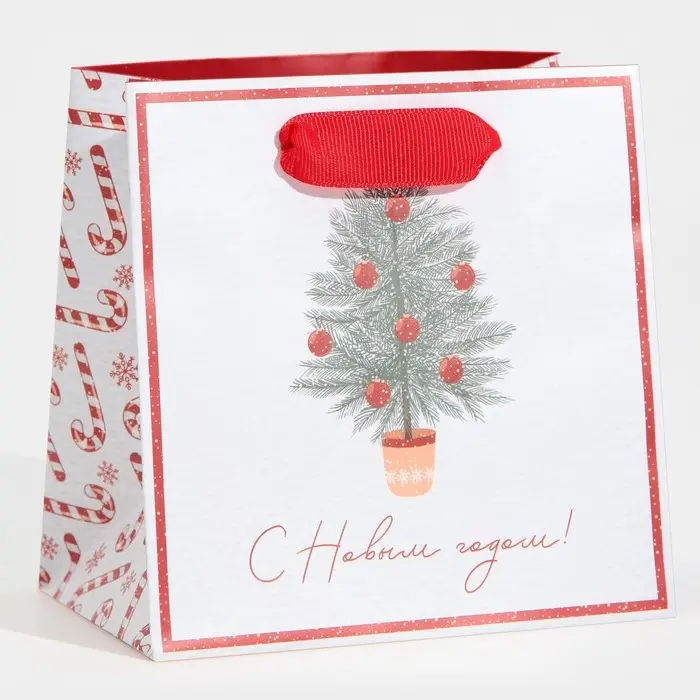 Пакет подарочный новогодний ламинированный квадратный «Новогодние сладости», 14 х 14 х 9 см Пакет подарочный новогодний ламинированный квадратный «Новогодние сладости», 14 х 14 х 9 см