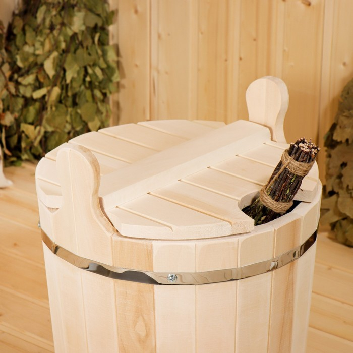 Запарник-ведро из липы, 15 л, с крышкой,  Запарник-ведро из липы, 15 л, с крышкой, "Добропаровъ"