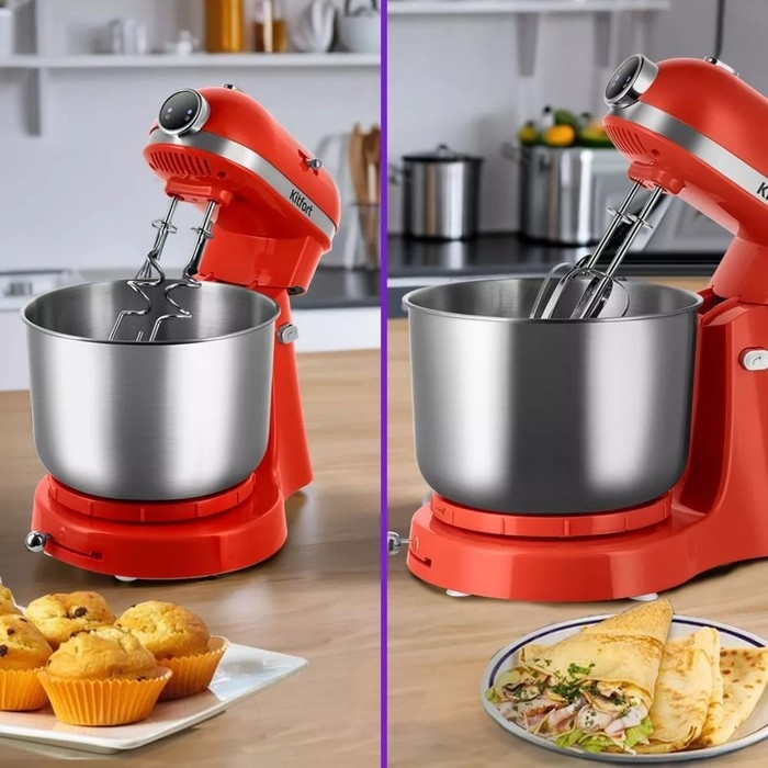 Миксер Kitfort КТ-3469, стационарный, 300 Вт, 3 л, 6 скоростей, красный Миксер Kitfort КТ-3469, стационарный, 300 Вт, 3 л, 6 скоростей, красный