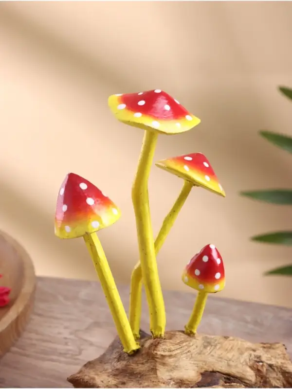 Сувенир &laquo;Грибочки&raquo;, 15&times;10&times;16 см, дерево, жёлто-красный