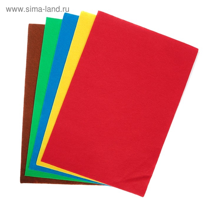 Фетр цветной мягкий A4 deVENTE. Фетр цветной мягкий A4 deVENTE. "Яркие цвета" 5 цветов, 5 листов, толщина 1 мм