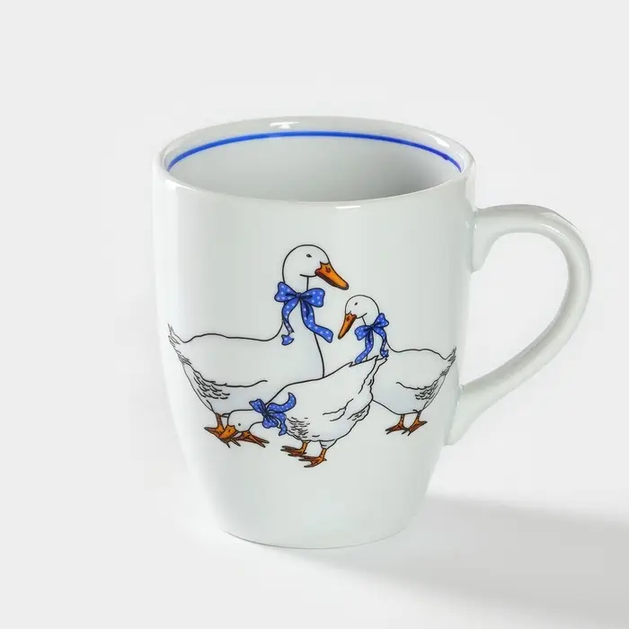 Кружка Добрушский завод &laquo;Гуси&raquo;, 300 мл, фарфор, белая