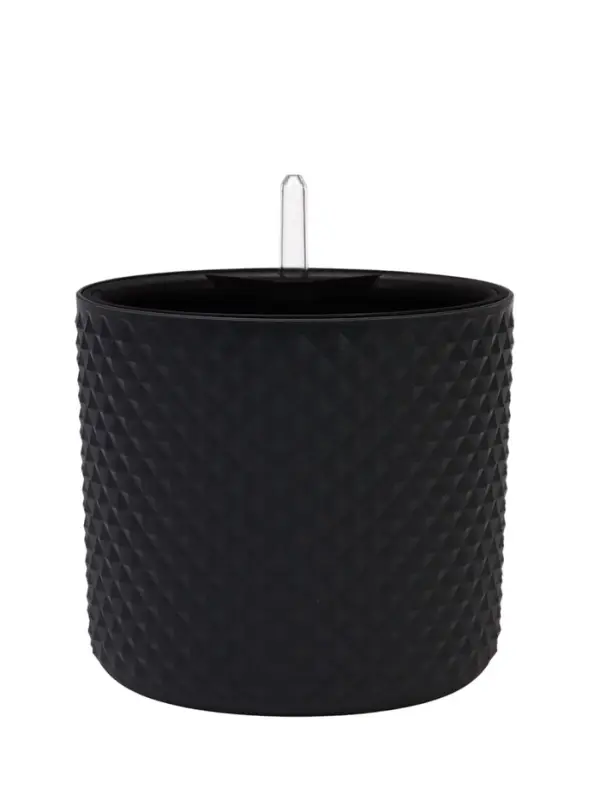 Кашпо для цветов &laquo;Фасет&raquo;, 3.5 л, d=18 см, h=16.5 см, пластиковое, с автополивом, со вставкой, серое