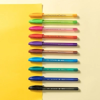 Набор шариковых ручек Deli EQ69-10,иг.нак 0,7,черн.пониж.вязк,10 цвет