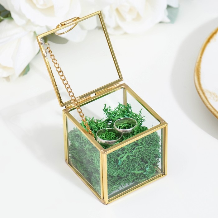 Шкатулка для колец Шкатулка для колец "Куб", 6х6х6 см, стекло