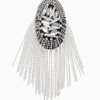 Брошь &laquo;Эполет&raquo;, цвет белый в серебре