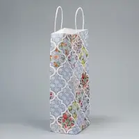 Пакет подарочный под бутылку, упаковка, &laquo;Праздничный&raquo;, белый крафт, 13&times;36&times;10 см