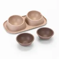 Миска для животных &laquo;Дубль Мини&raquo;, 200 мл, покрытие софт-тач, пластик, цвет капучино