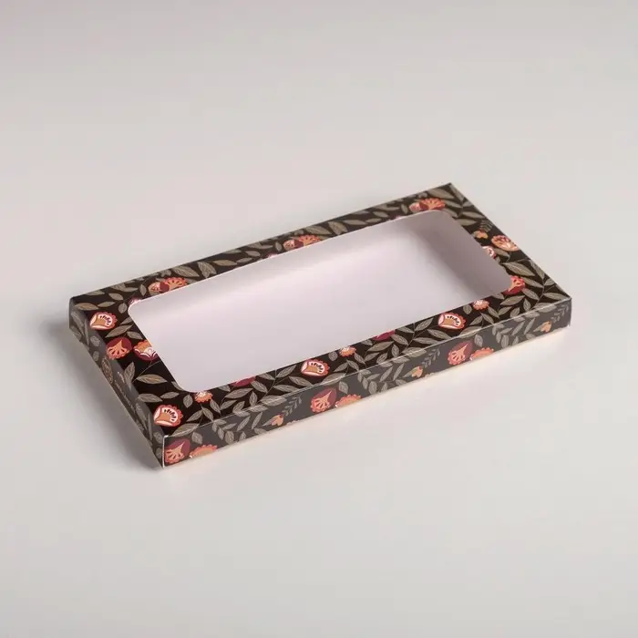 Коробка для шоколада, кондитерская упаковка «With love», с окном, 17.3 х 8.8 х 1.5 см Коробка для шоколада, кондитерская упаковка «With love», с окном, 17.3 х 8.8 х 1.5 см