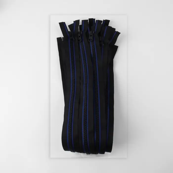 Молния «Трактор», №5, разъёмная, замок автомат, 70 см, чёрная, синяя